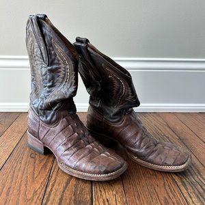 Boys Cowboy Boots. Alligator Embossed. 6Y